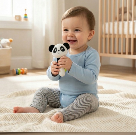 BocioLand Piszczek Sensoryczny Kontrastowy Panda Dla Niemowląt