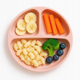 BocioLand Różowy Talerzyk Silikonowy z Podziałką i Przyssawkami