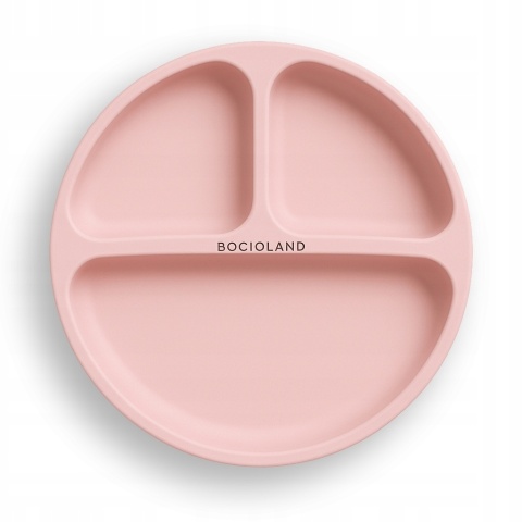 BocioLand Różowy Talerzyk Silikonowy z Podziałką i Przyssawkami