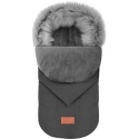 BocioLand Śpiworek Zimowy 3 Warstwowy Wodoodporny 50x95cm Futro Szare