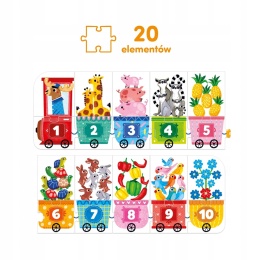 CzuCzu Puzzle Cyferkowy Pociąg dla dzieci 20 elementów 3+ 94652