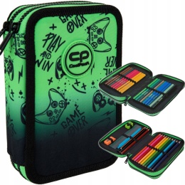 Coolpack Piórnik Dwukomorowy z Wyposażeniem Jumper 2 Game Over Green