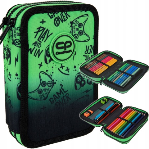 Coolpack Piórnik Dwukomorowy z Wyposażeniem Jumper 2 Game Over Green