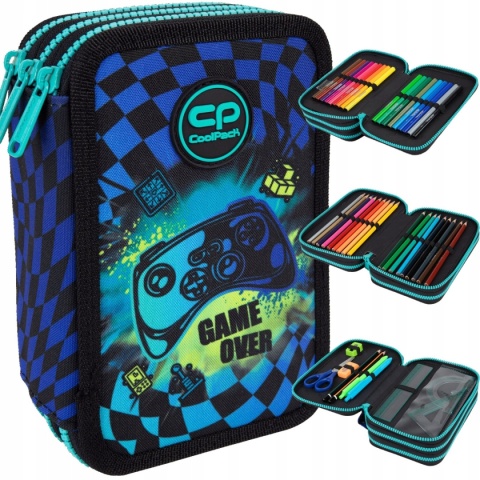 Coolpack Piórnik Trzykomorowy Wyposażeniem Jumper3 Gamer Chess F067964