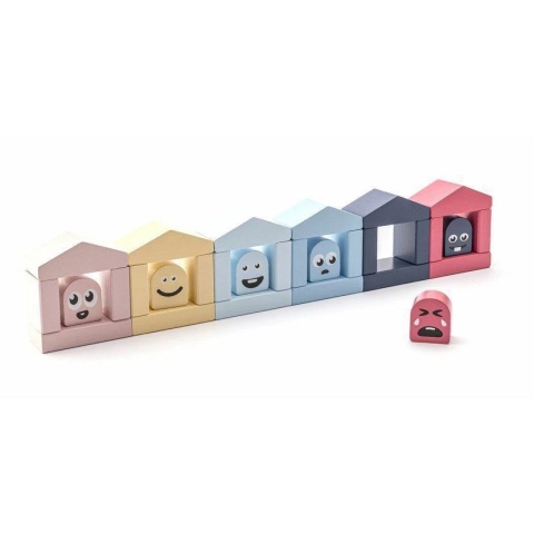 Cubika Drewniane Domki i Emotki Pastelowe 15962