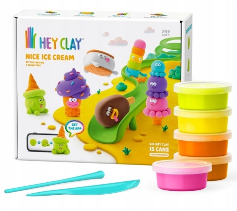 Hey Clay Masa Plastyczna Zestaw Lody Ice Cream Akcesoria HCL15029