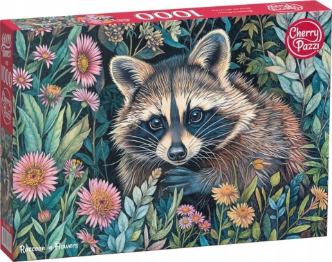 CherryPazi Puzzle Raccoon in Flowers 1000 elementów