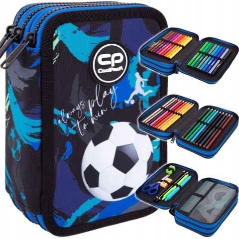 Coolpack Piórnik Trzykomorowy Wyposażeniem Jumper3 Football Navy F0967