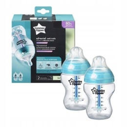 Tommee Tippee Butelka Antykolkowa 2szt 260ml Slow Flow Czujnik 0m+