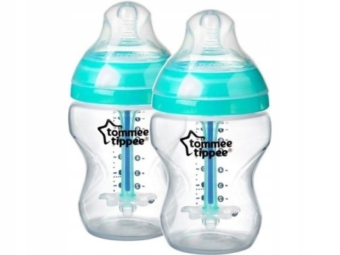 Tommee Tippee Butelka Antykolkowa 2szt 260ml Slow Flow Czujnik 0m+