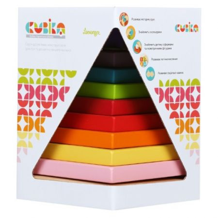 Piramidka Drewniana Wieża z klocków 18m+ Cubika Piramidka Drewniana Wieża z klocków 18m+ Cubika