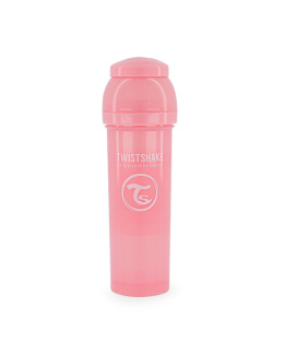 TwistShake Butelka antykolkowa 330ml Różowa 4m+