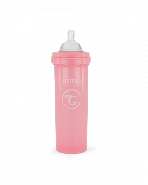 TwistShake Butelka antykolkowa 330ml Różowa 4m+ TwistShake Butelka antykolkowa 330ml Różowa 4m+