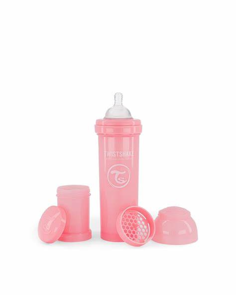 TwistShake Butelka antykolkowa 330ml Różowa 4m+ TwistShake Butelka antykolkowa 330ml Różowa 4m+