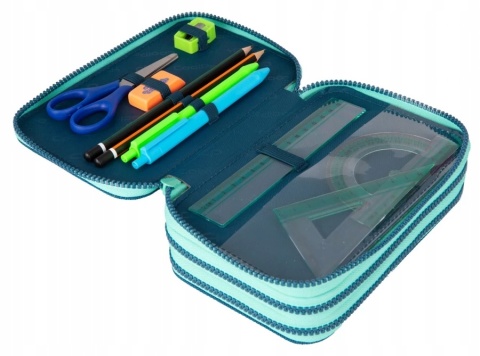 Coolpack Piórnik Trzykomorowy Wyposażeniem Jumper3 Gradient BlueLagoon