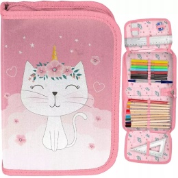 Paso Piórnik Szkolny Rozkładany z Wyposażeniem Cute Kitty Kot Kotek