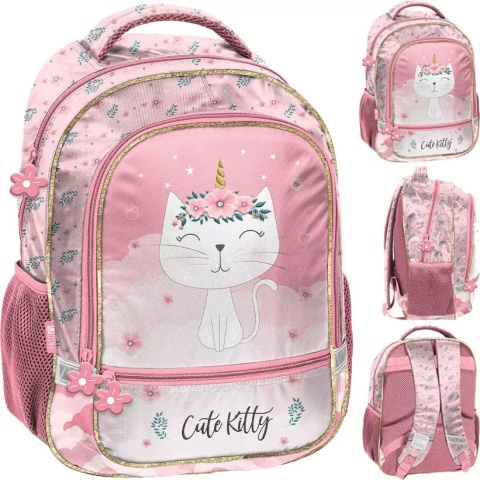 Paso Plecak 2-Komorowy Szkolny dla Klas 1-4 Cute Kitty Słodki Kot