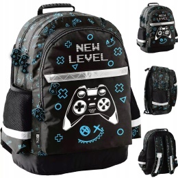 Paso Plecak 3-Komorowy Szkolny dla Klas 1-3 Gamer New Level Pad
