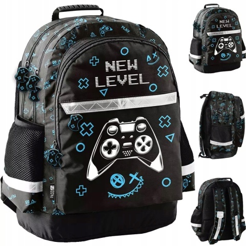 Paso Plecak 3-Komorowy Szkolny dla Klas 1-3 Gamer New Level Pad