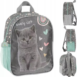 Paso Plecak Przedszkolny 3D Lovely Cat Szary Kot Kotek
