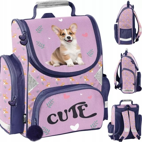 Paso Plecak Szkolny Tornister dla Klasy 1-3 Cute Corgi Pies Corgi