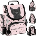 Paso Plecak Szkolny Tornister dla Klasy 1-3 Black Cat Czarny Kot