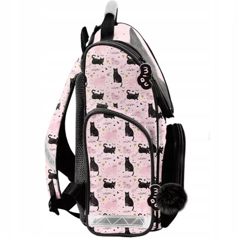 Paso Plecak Szkolny Tornister dla Klasy 1-3 Black Cat Czarny Kot
