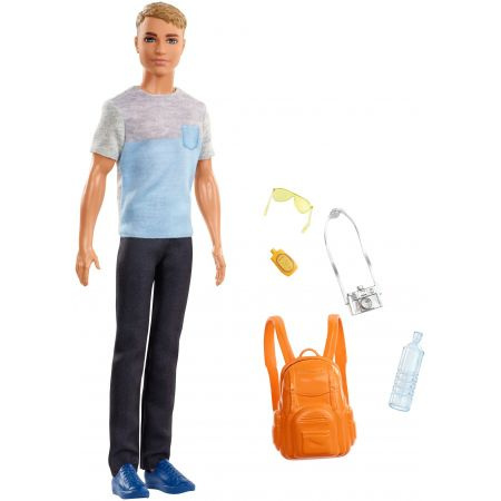 Barbie Lalka Stylowy Ken W Podróży + Plecak FWV15 Barbie Lalka Stylowy Ken W Podróży + Plecak FWV15
