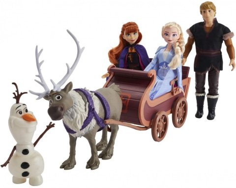 Frozen 2 Kraina Lodu Duży Zestaw Sanie - 5 Lalek! Frozen 2 Kraina Lodu Duży Zestaw Sanie - 5 Lalek!