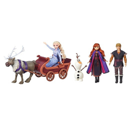 Frozen 2 Kraina Lodu Duży Zestaw Sanie - 5 Lalek!