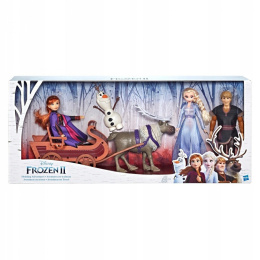 Frozen 2 Kraina Lodu Duży Zestaw Sanie - 5 Lalek!