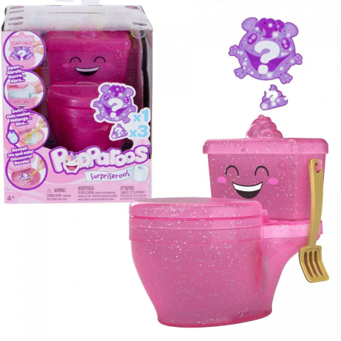 POOPAROOS Surprise Różowa Brokatowa Toaleta Figurka POOPAROOS Surprise Różowa Brokatowa Toaleta Figurka