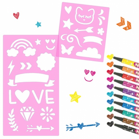 TOP MODEL Zestaw 10 szt. Cienkopisów z Szablonami